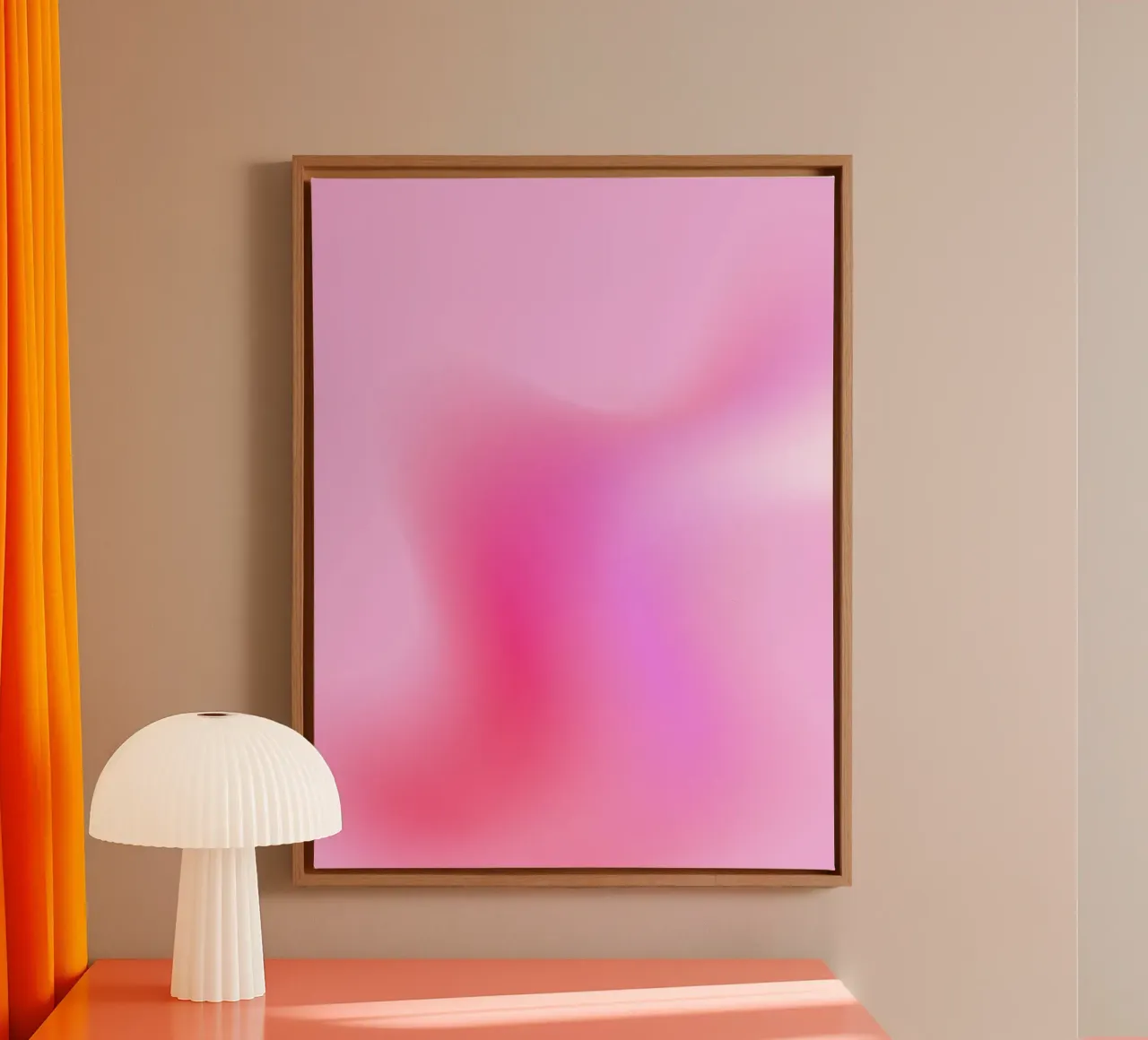 Aura Print, Gradient Poster, Modern colourful print canvas with Floater frame by Dreamscape