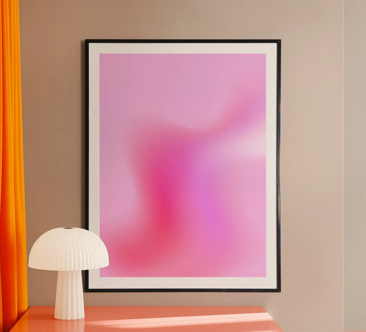 Aura print, Poster met kleurverloop, Moderne kleurrijke print poster met aluminium frame van Dreamscape