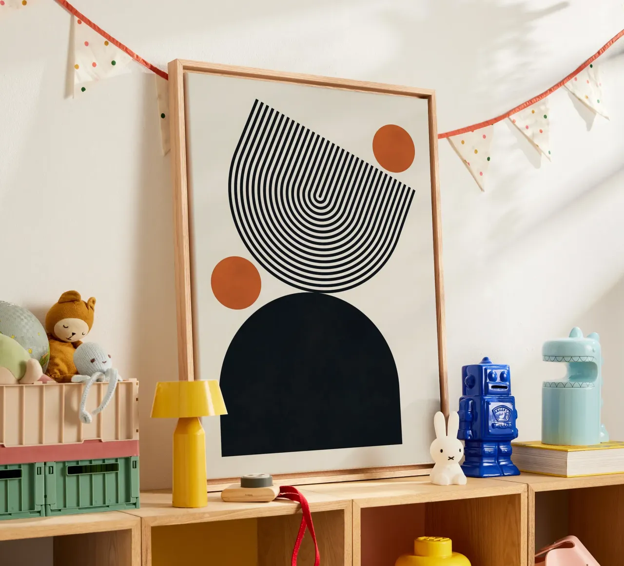 Abstracte geometrische kunst canvas met Baklijst van Leonard R Sadler