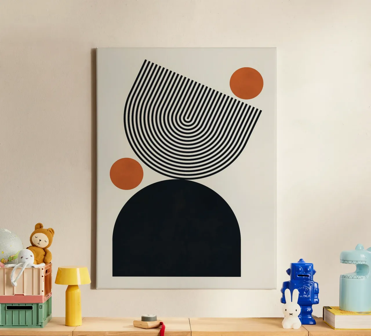 Abstracte geometrische kunst canvas met Baklijst van Leonard R Sadler