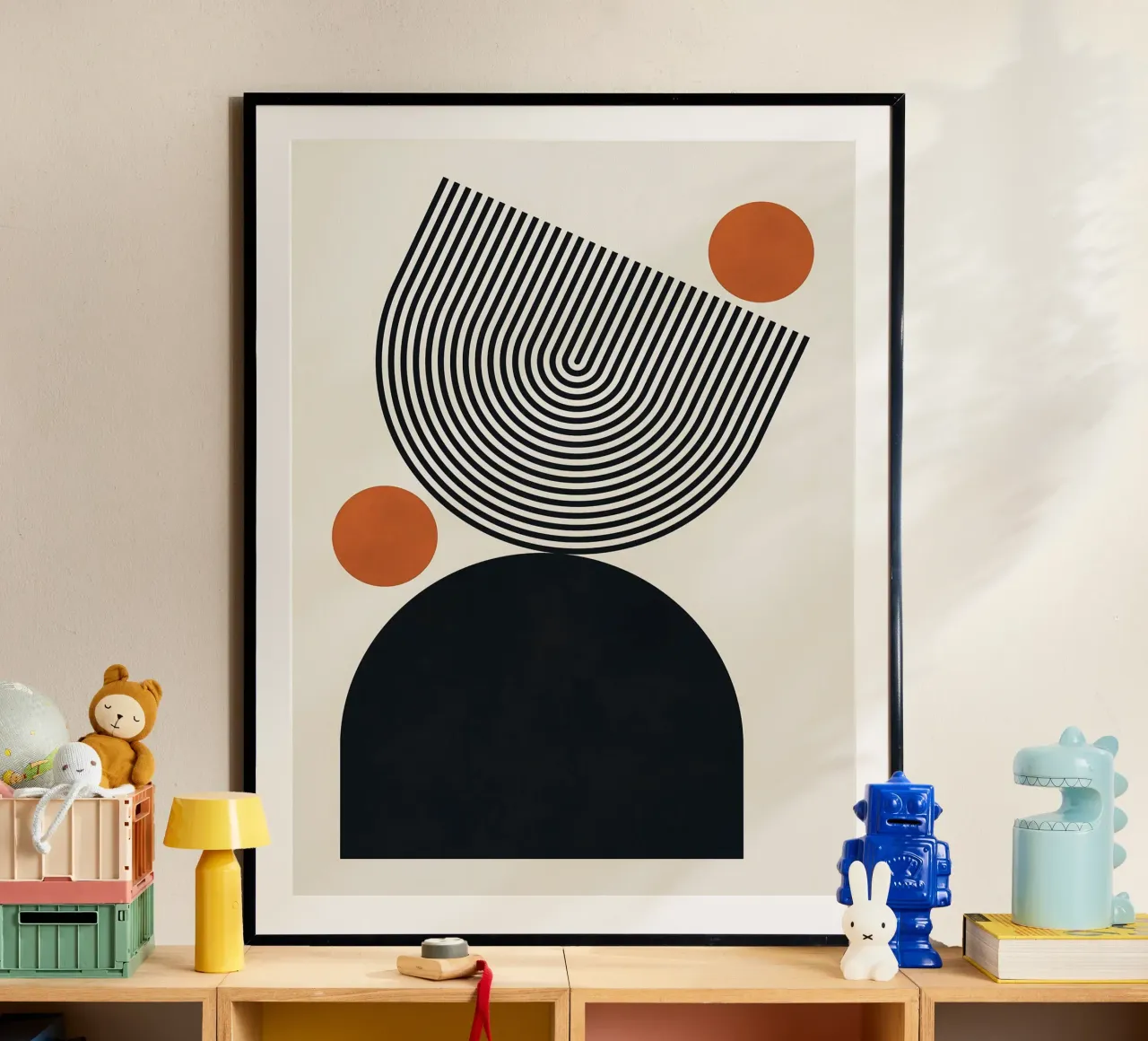 Arte geometrica astratta poster con telaio in legno da Leonard R Sadler