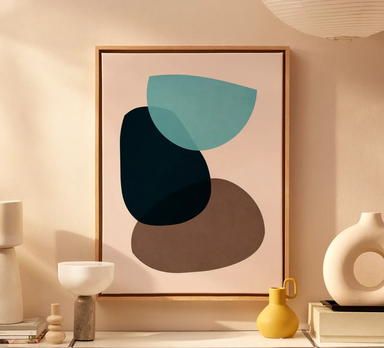 Abstracte harmonie canvas met Baklijst van Leonard R Sadler