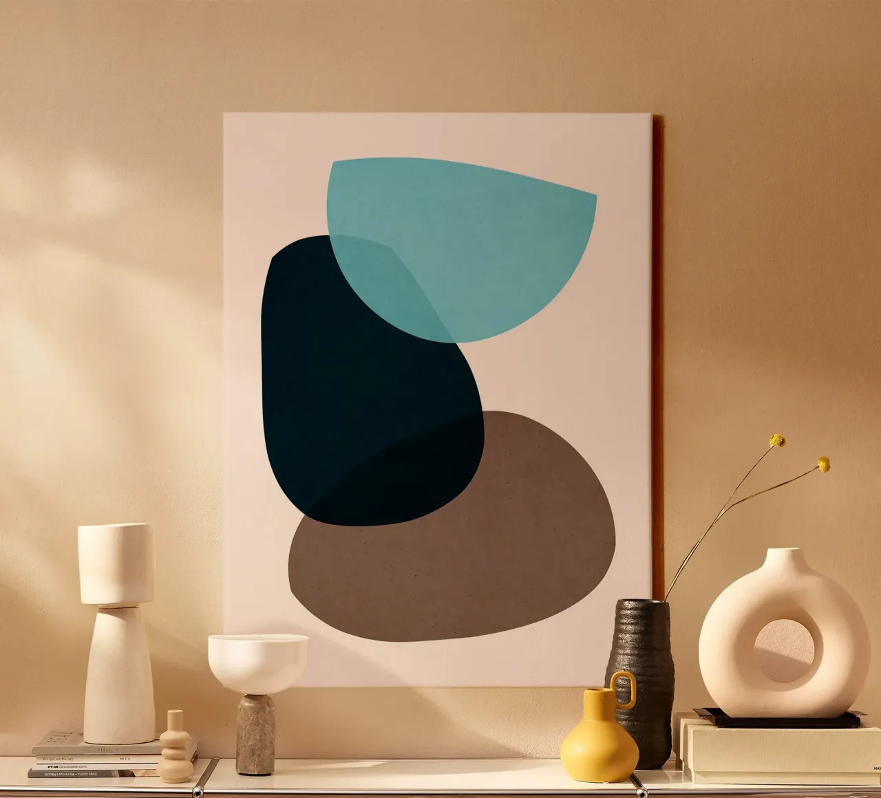 Abstracte harmonie canvas met Baklijst van Leonard R Sadler