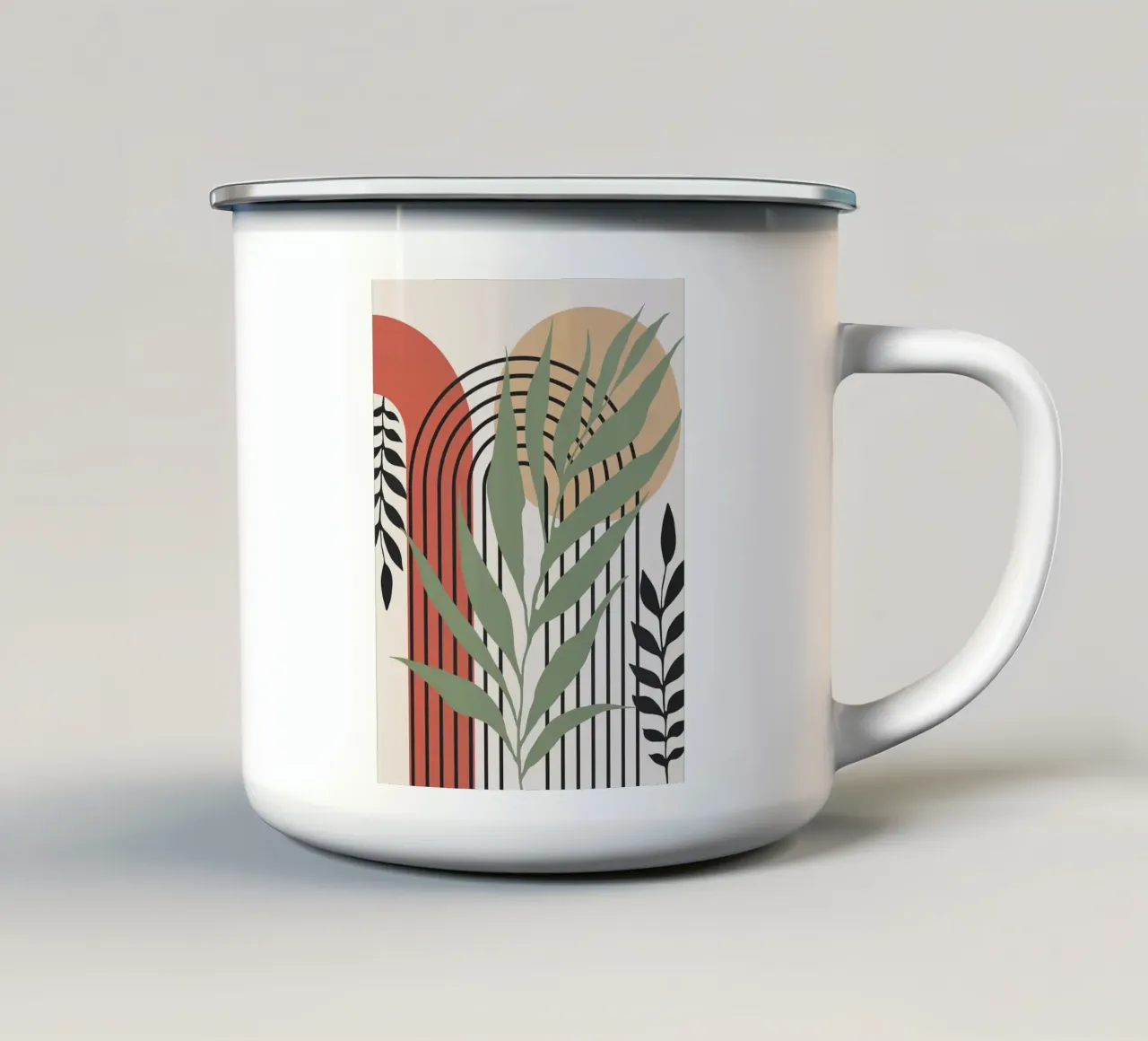 Floreale minimalista tazza in smalto da Leonard R Sadler