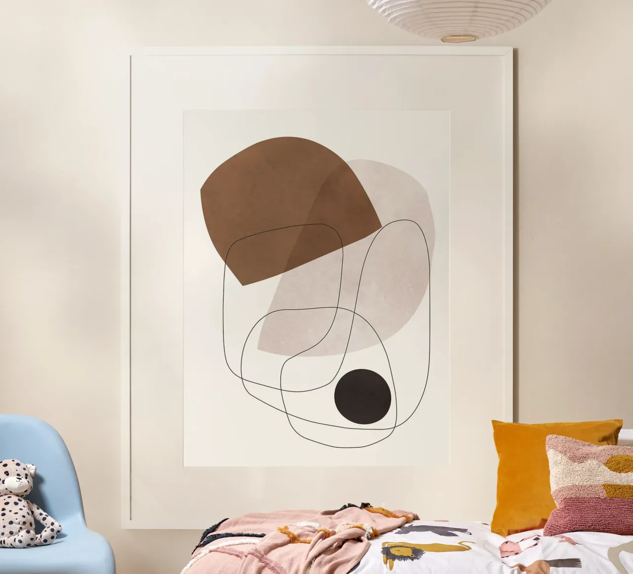 Linee e forme poster con telaio in legno da Leonard R Sadler