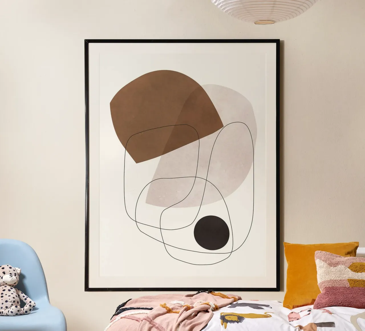 Linee e forme poster con telaio in legno da Leonard R Sadler