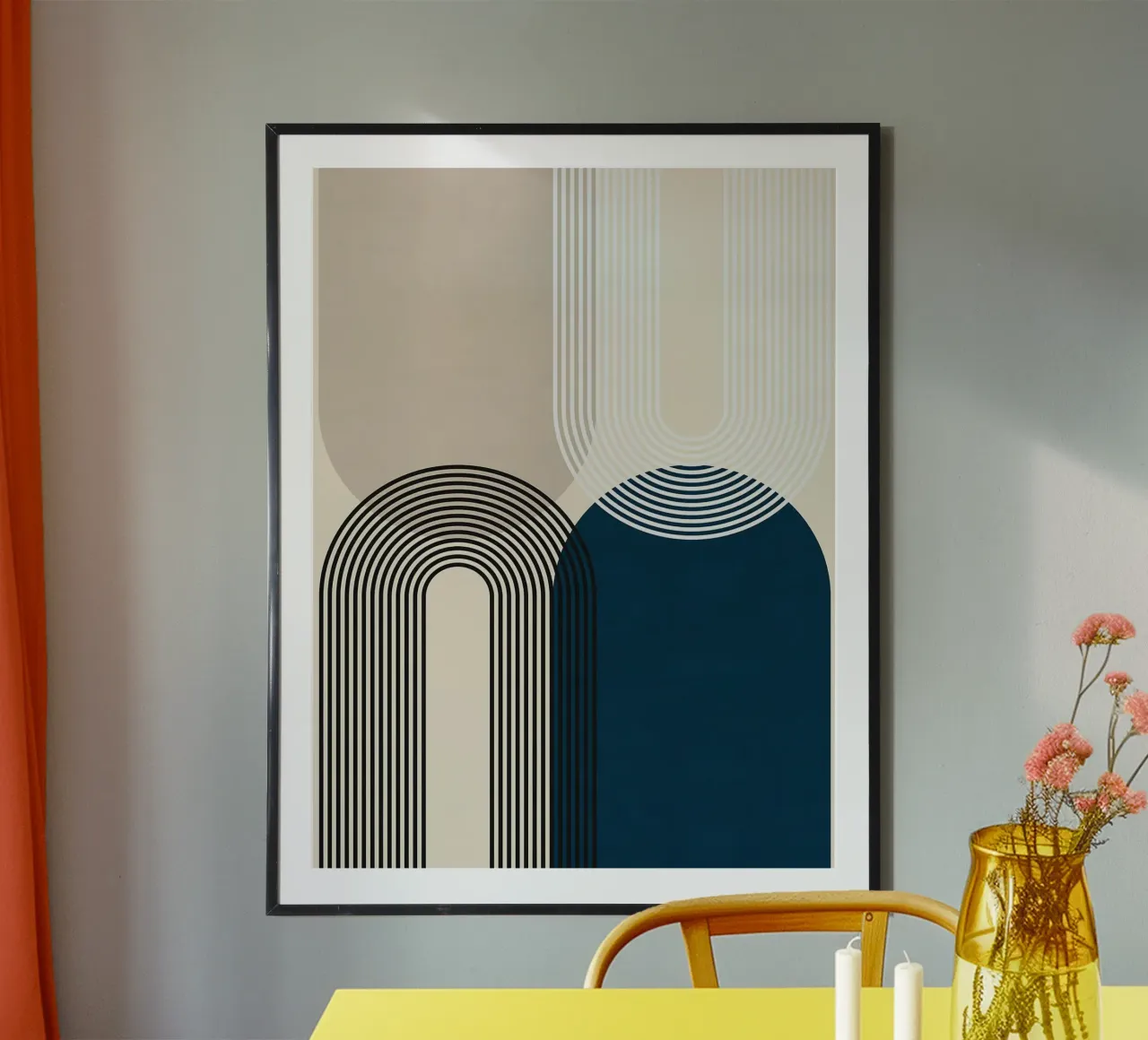 Geometria delle linee poster con telaio in plastica da Leonard R Sadler