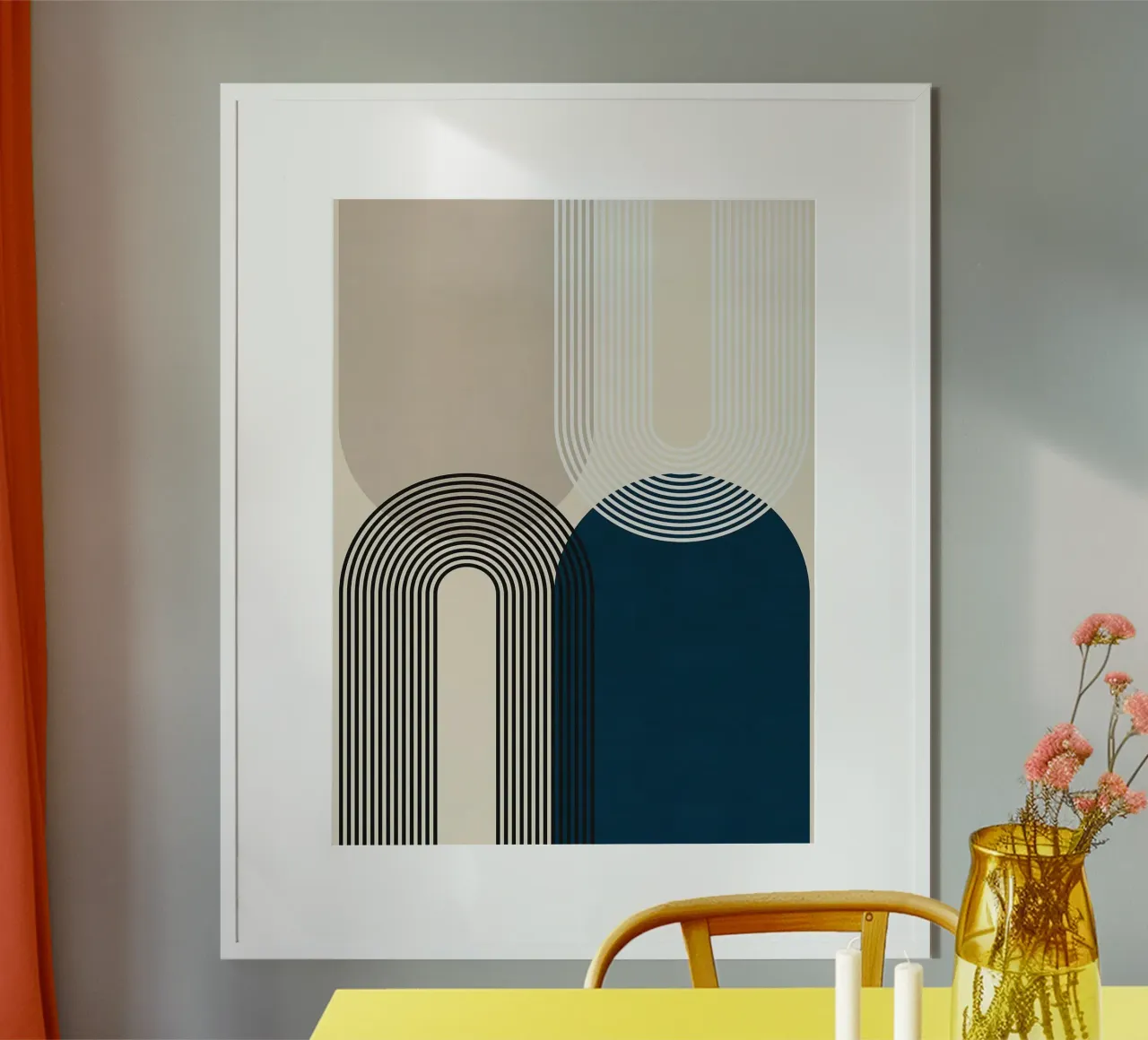 Geometria delle linee poster con telaio in plastica da Leonard R Sadler