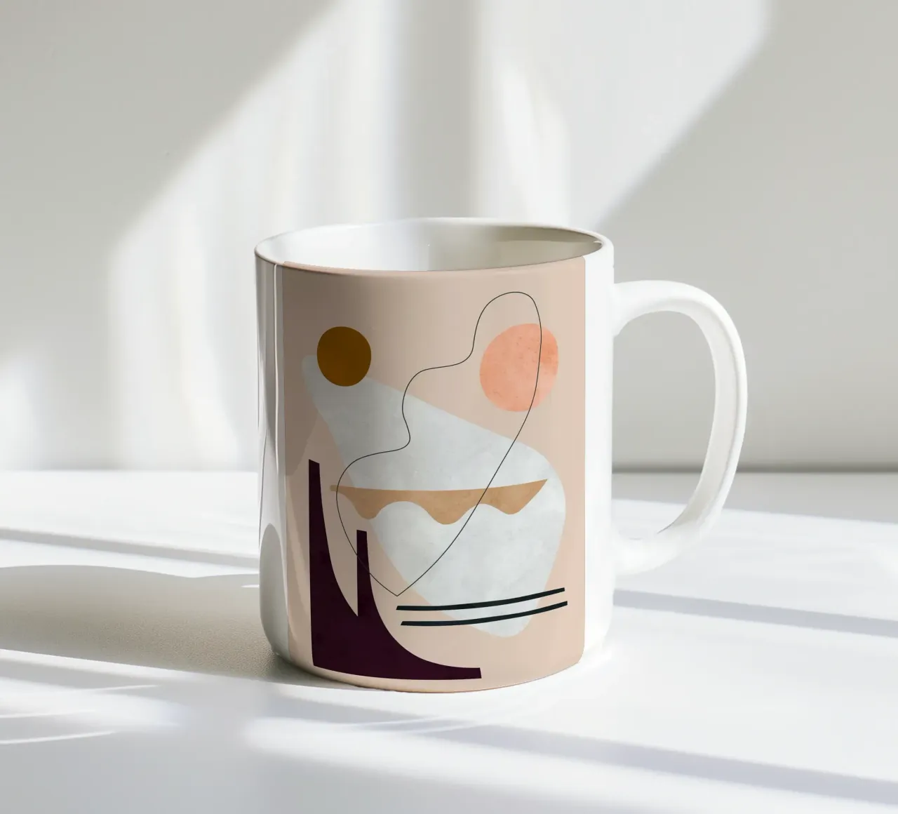 Linee e pennellate tazza in ceramica da Leonard R Sadler