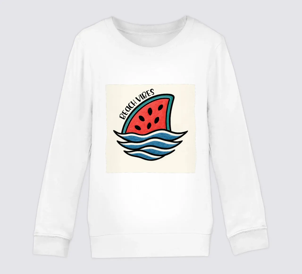 Pinna di squalo all'anguria con design "Beach Vibes" - divertente, unico e felpa bambino da inspirational quote