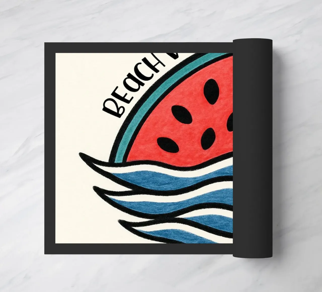 Pinna di squalo all'anguria con design "Beach Vibes" - divertente, unico e zerbino da inspirational quote