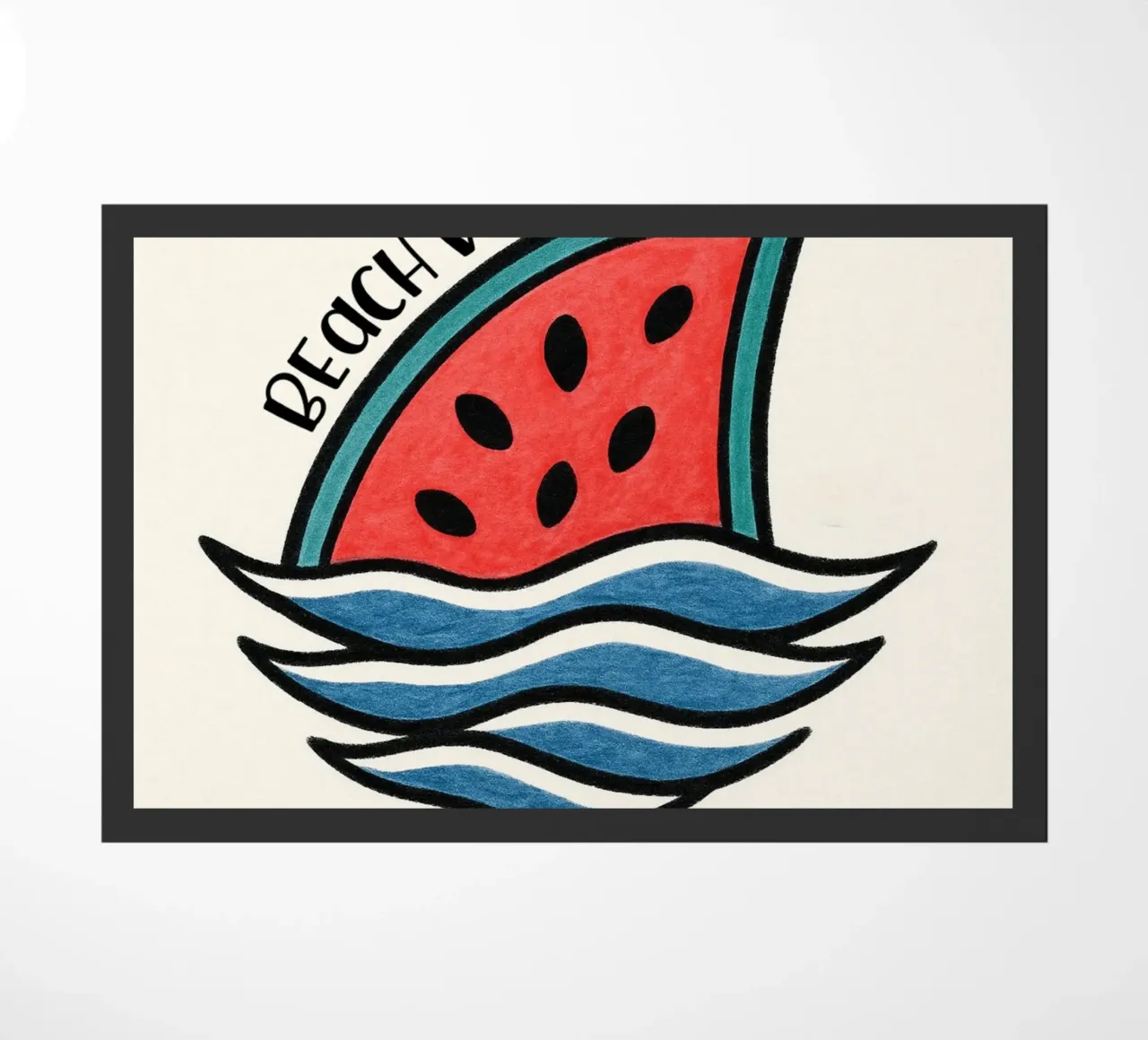 Pinna di squalo all'anguria con design "Beach Vibes" - divertente, unico e zerbino da inspirational quote