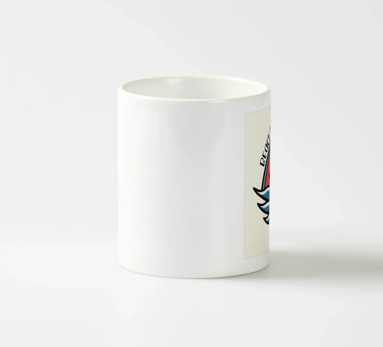 Pinna di squalo all'anguria con design "Beach Vibes" - divertente, unico e tazza in ceramica da inspirational quote