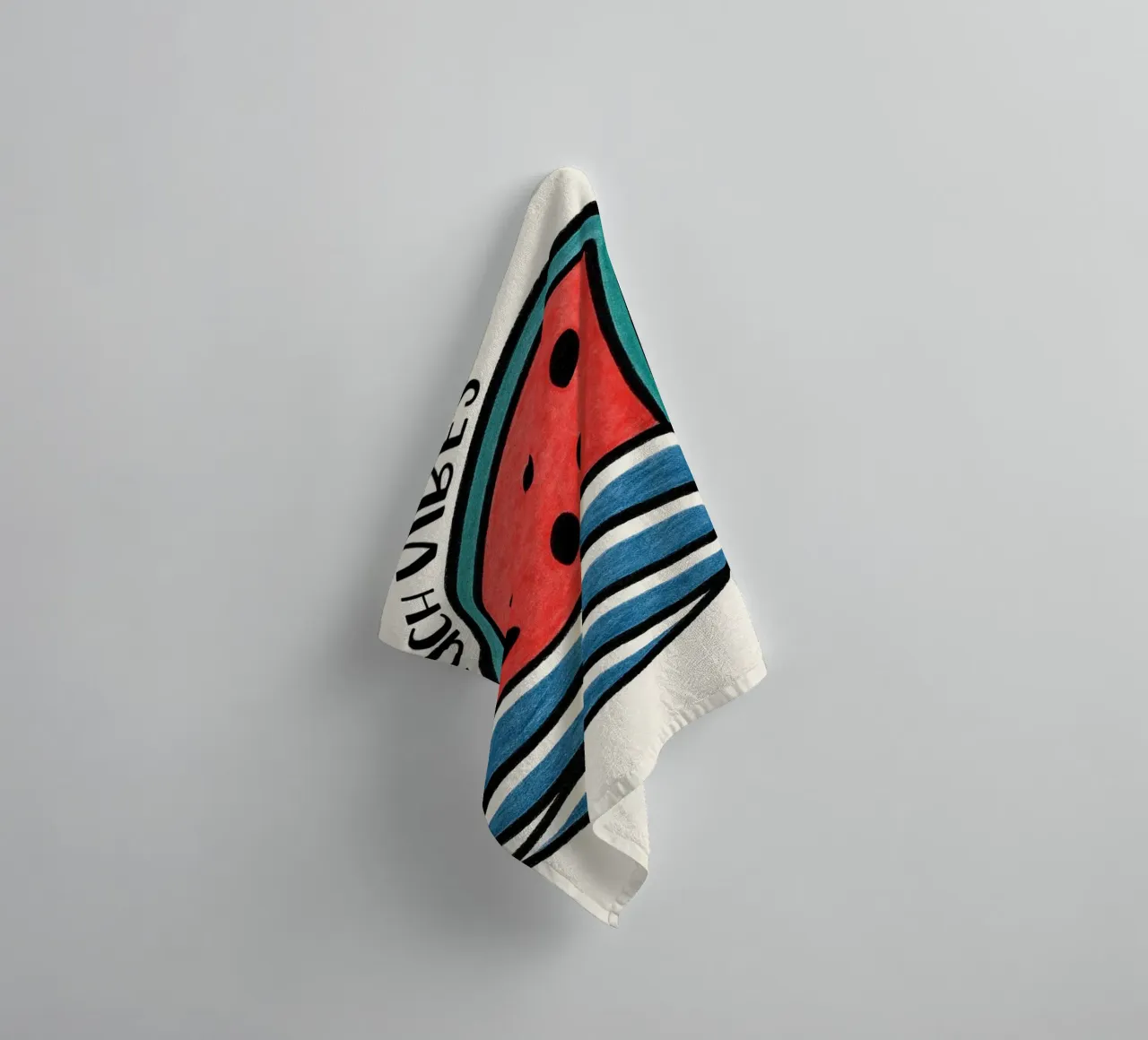 Aileron de requin melon d'eau "Beach Vibes" - Fun, Unique, and serviette de bain de inspirational quote