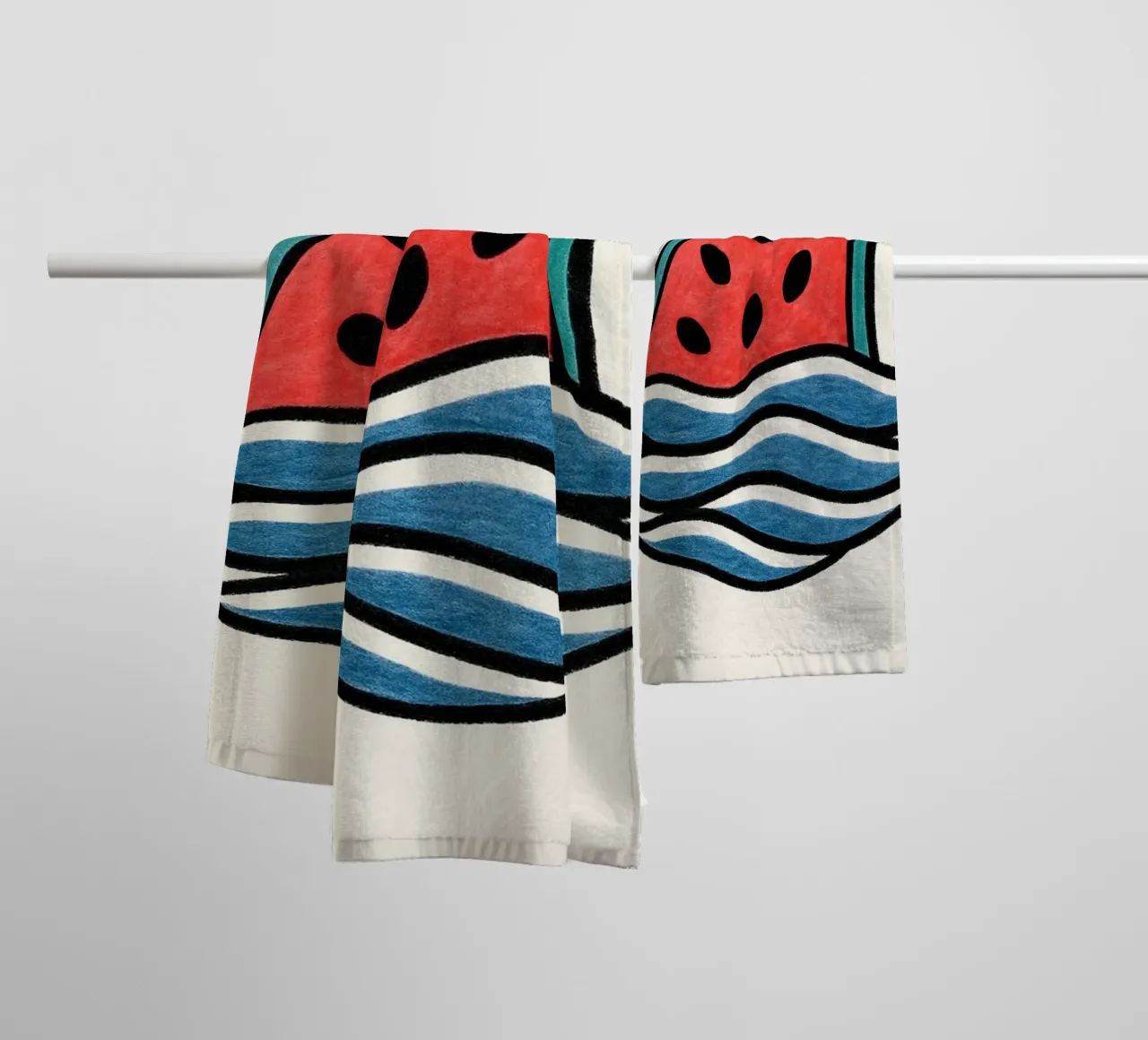 Aileron de requin melon d'eau "Beach Vibes" - Fun, Unique, and serviette de bain de inspirational quote