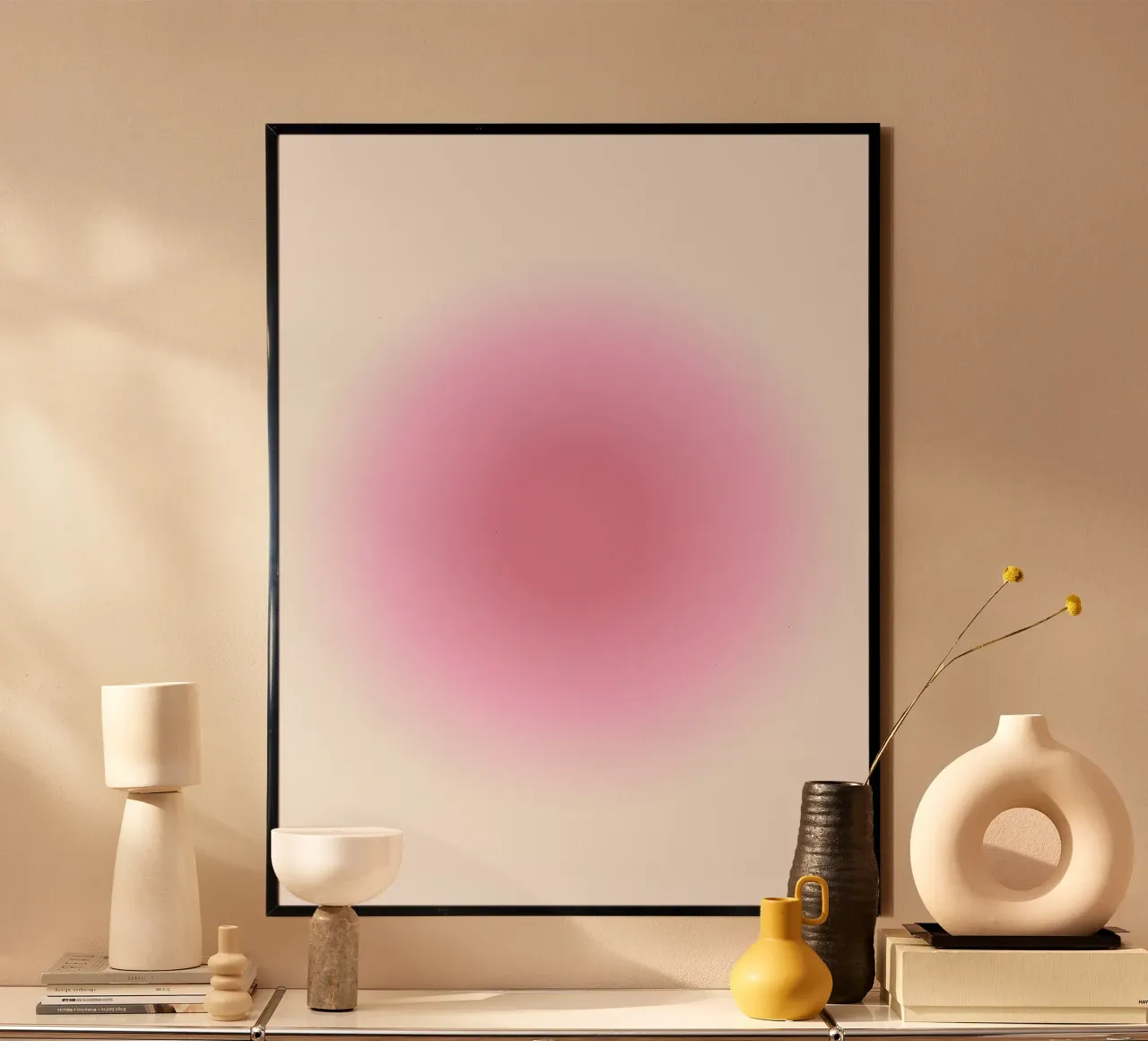 Gradiente colorato, aura rosa, Aura Poster, angelo Numeri poster con telaio in plastica da Dreamscape