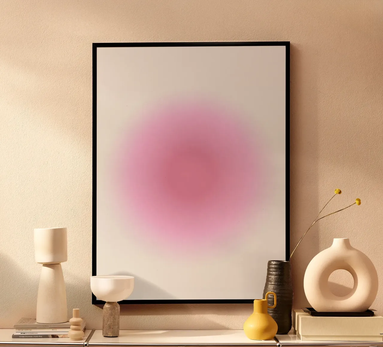 Gradiente colorato, aura rosa, Aura Poster, angelo Numeri poster con telaio in plastica da Dreamscape