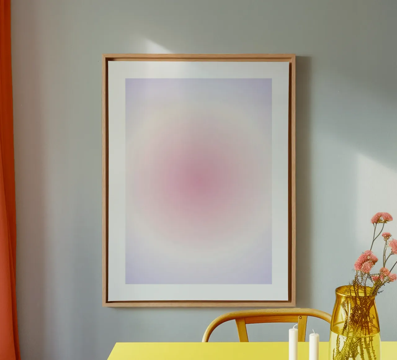 Paars kleurverloop, Aura Poster, kleurrijke wanddecoratie, moderne kunst canvas met Baklijst van Dreamscape