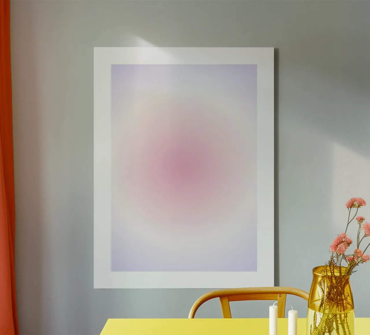Paars kleurverloop, Aura Poster, kleurrijke wanddecoratie, moderne kunst canvas met Baklijst van Dreamscape