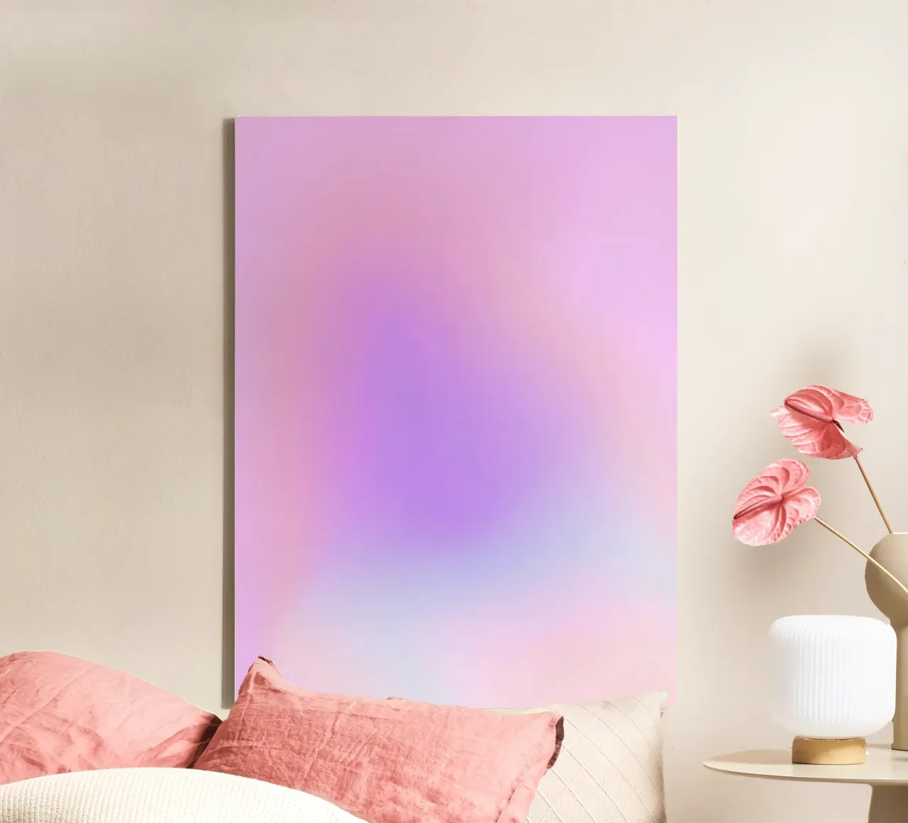 Paarse Verloop Poster, Aura Print, Kleurrijke Muurkunst canvas met Baklijst van Dreamscape