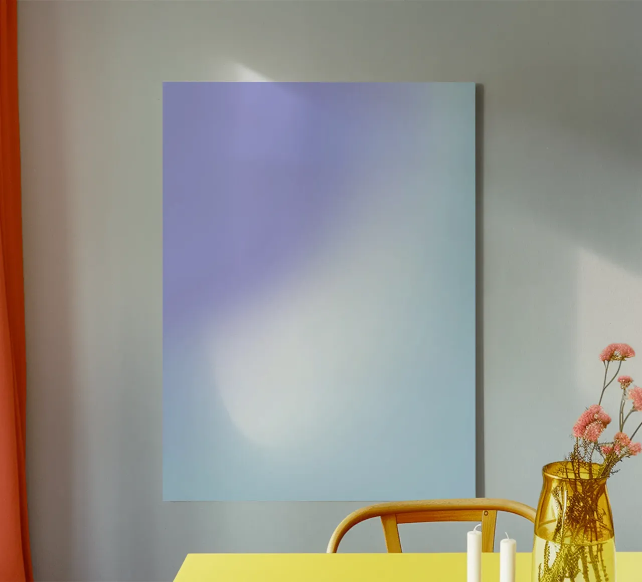 Blauwe Aura, Kleurverloop poster, Aura print, Spirituele kunst canvas met Baklijst van Dreamscape