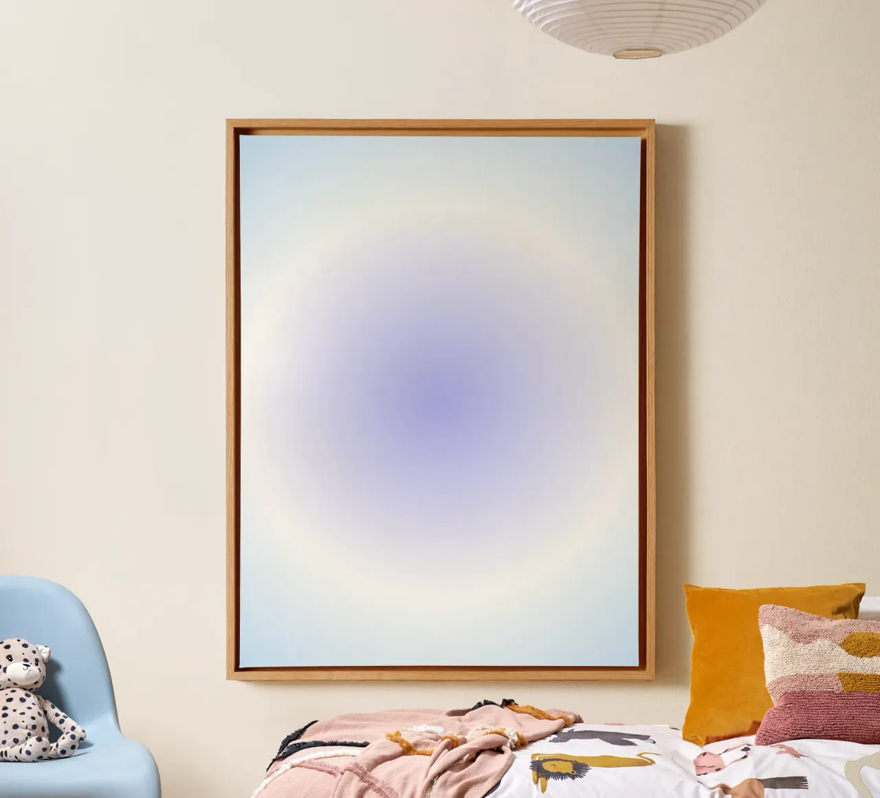 Aura Print, Gradiënt Muurkunst, Aura Decor, Kleurrijke Kunst canvas met Baklijst van Dreamscape