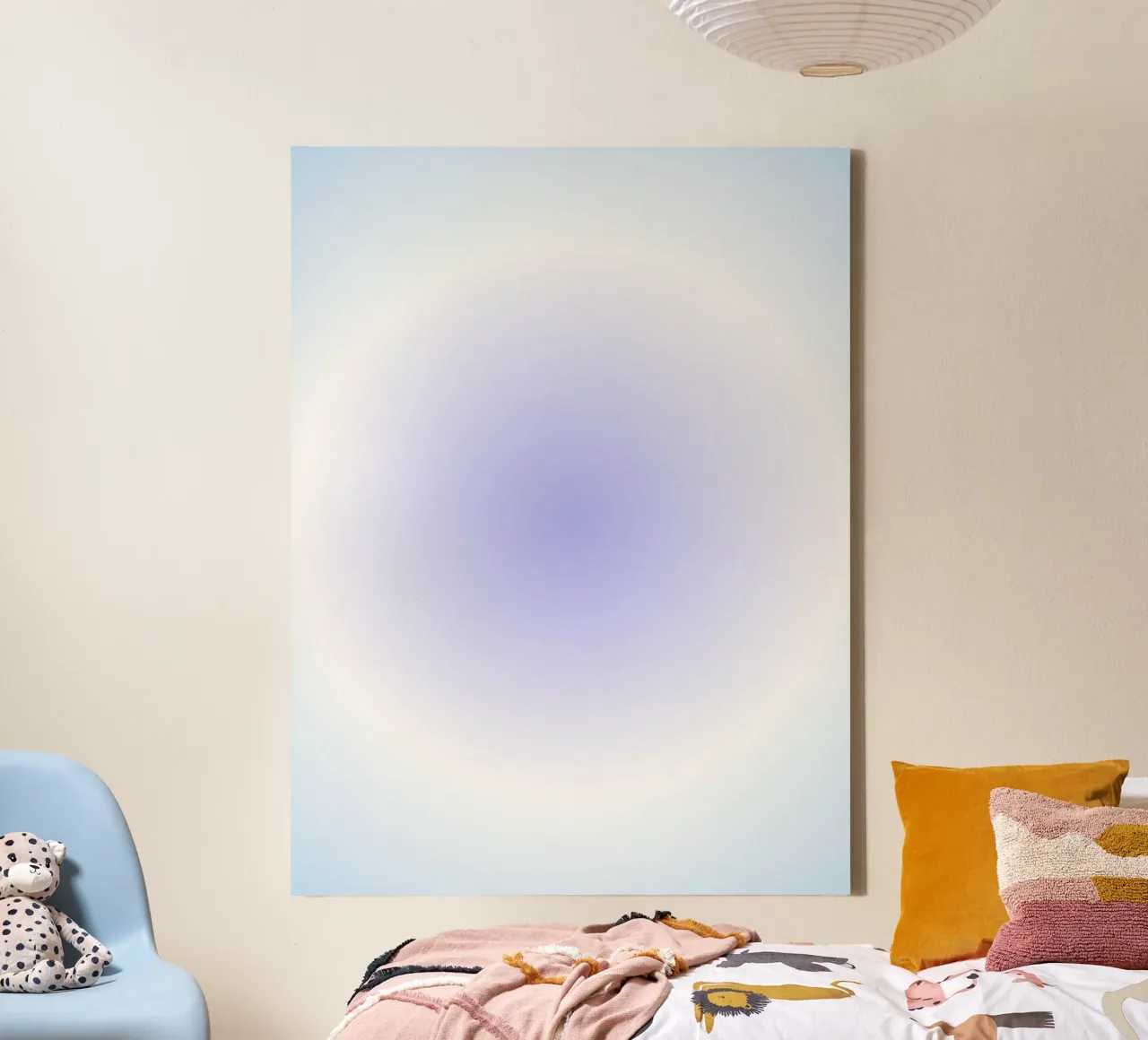 Aura Print, Gradiënt Muurkunst, Aura Decor, Kleurrijke Kunst canvas met Baklijst van Dreamscape