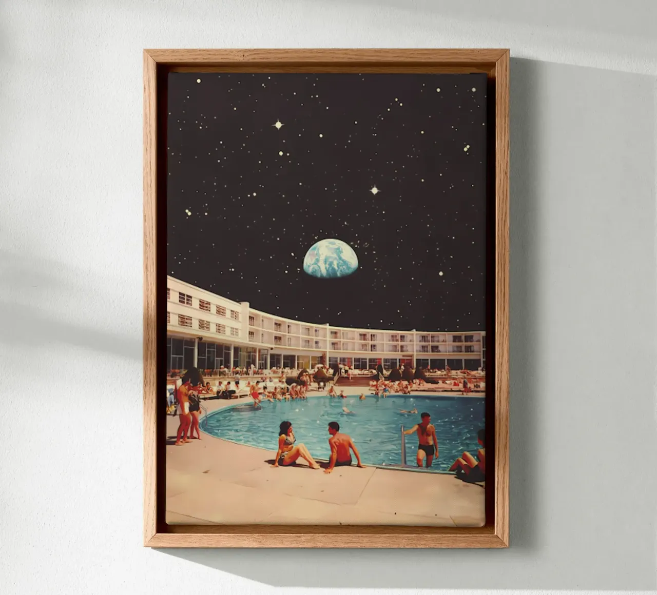 Lunar Pool canvas with Floater frame by mary shop