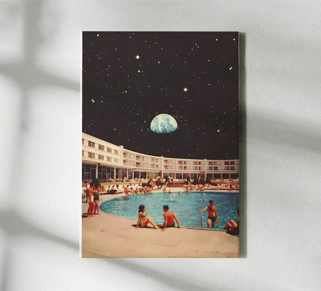 Lunar Pool canvas with Floater frame by mary shop