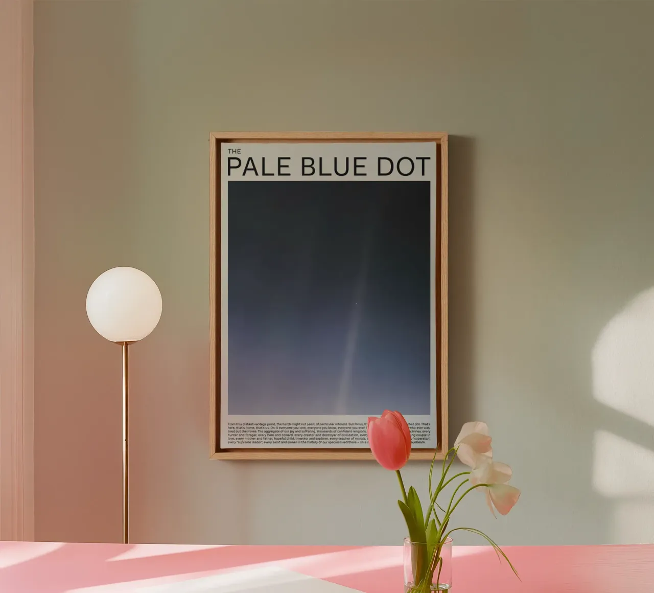 Blassblauer Fleck Leinwand mit Schattenfugenrahmen von mary shop
