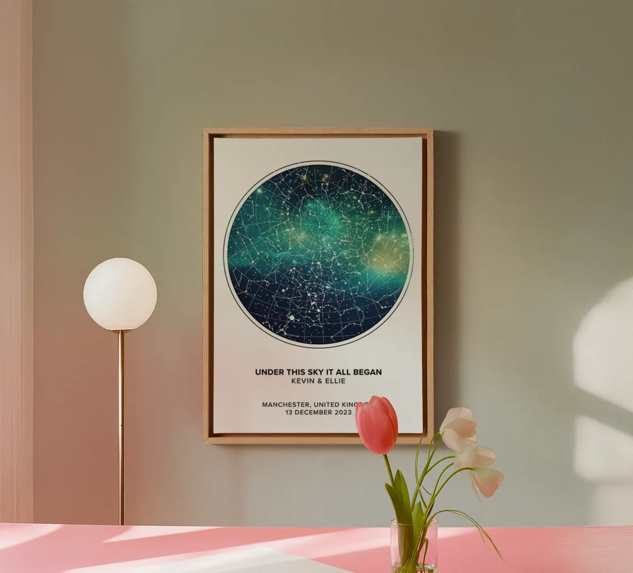 Star Map canvas with Floater frame by mary shop