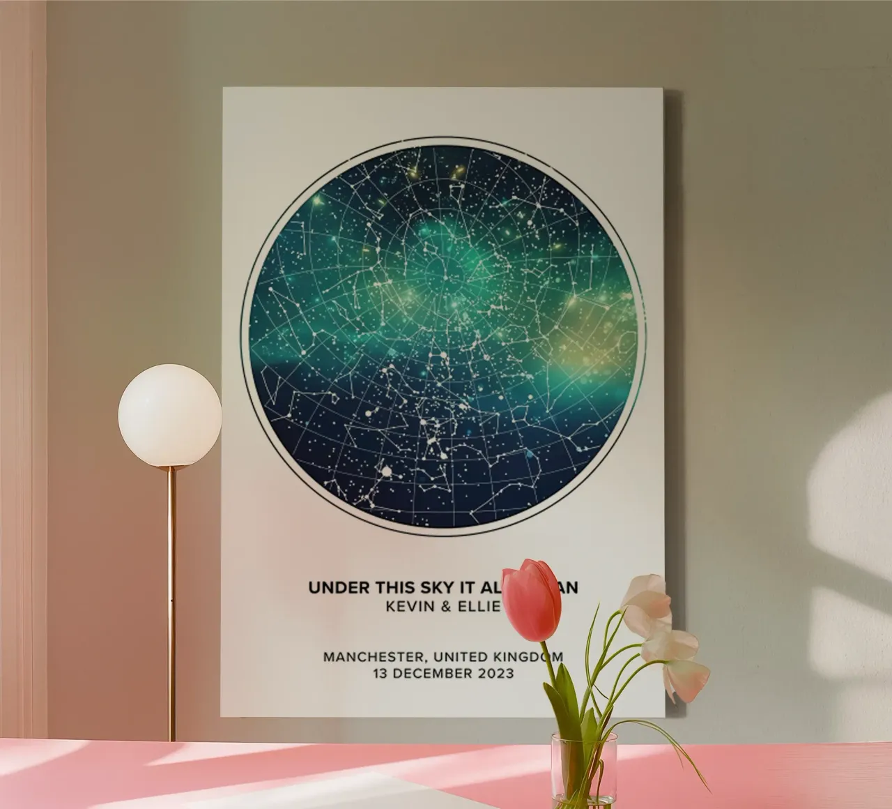 Star Map canvas with Floater frame by mary shop