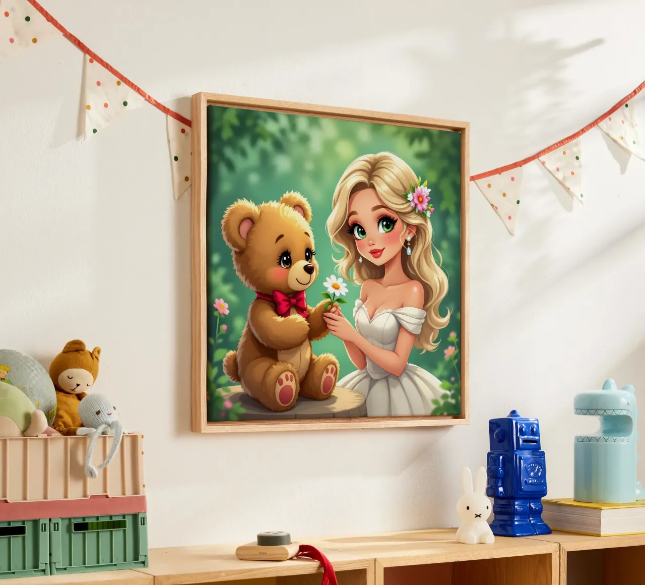 La princesa y el osito de peluche lienzo de Anita's Dream