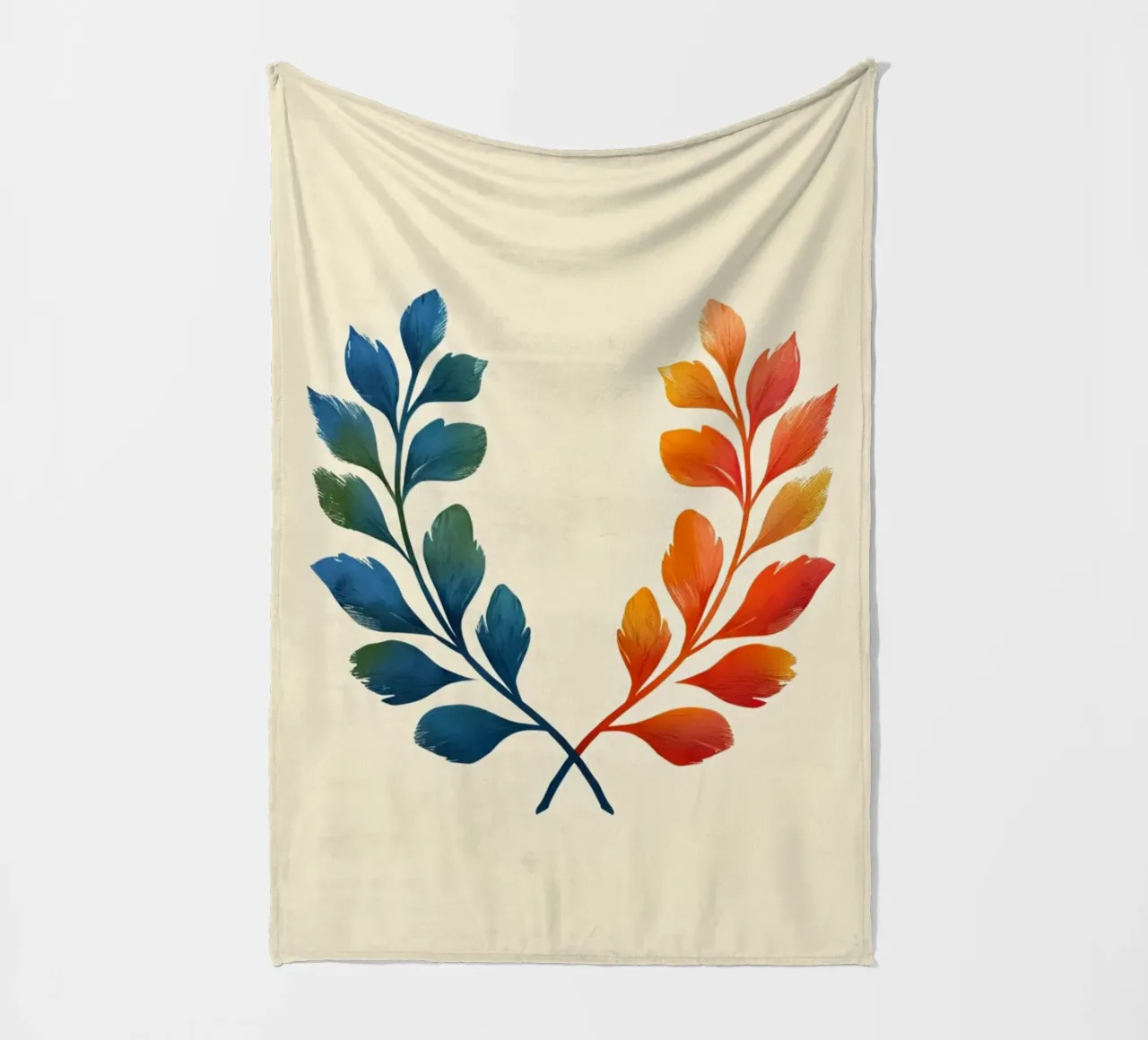 Gradient Laurel Wreath: A Symbol of Bipartisan Harmony and A fleece blanket by Artistic-shop