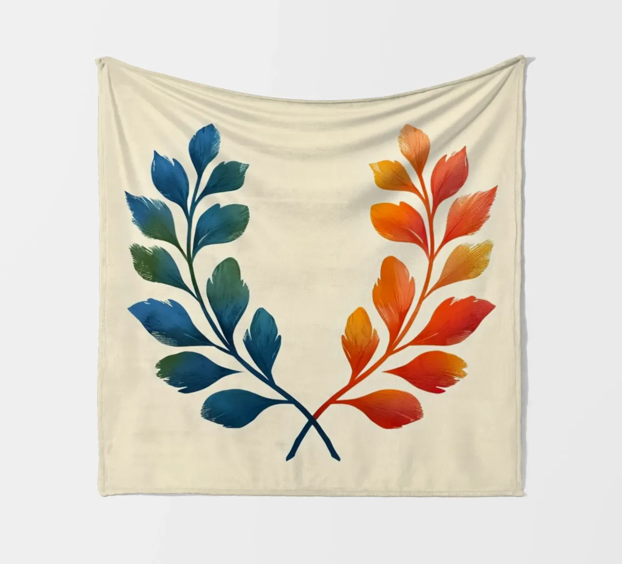 Gradient Laurel Wreath: A Symbol of Bipartisan Harmony and A fleece blanket by Artistic-shop