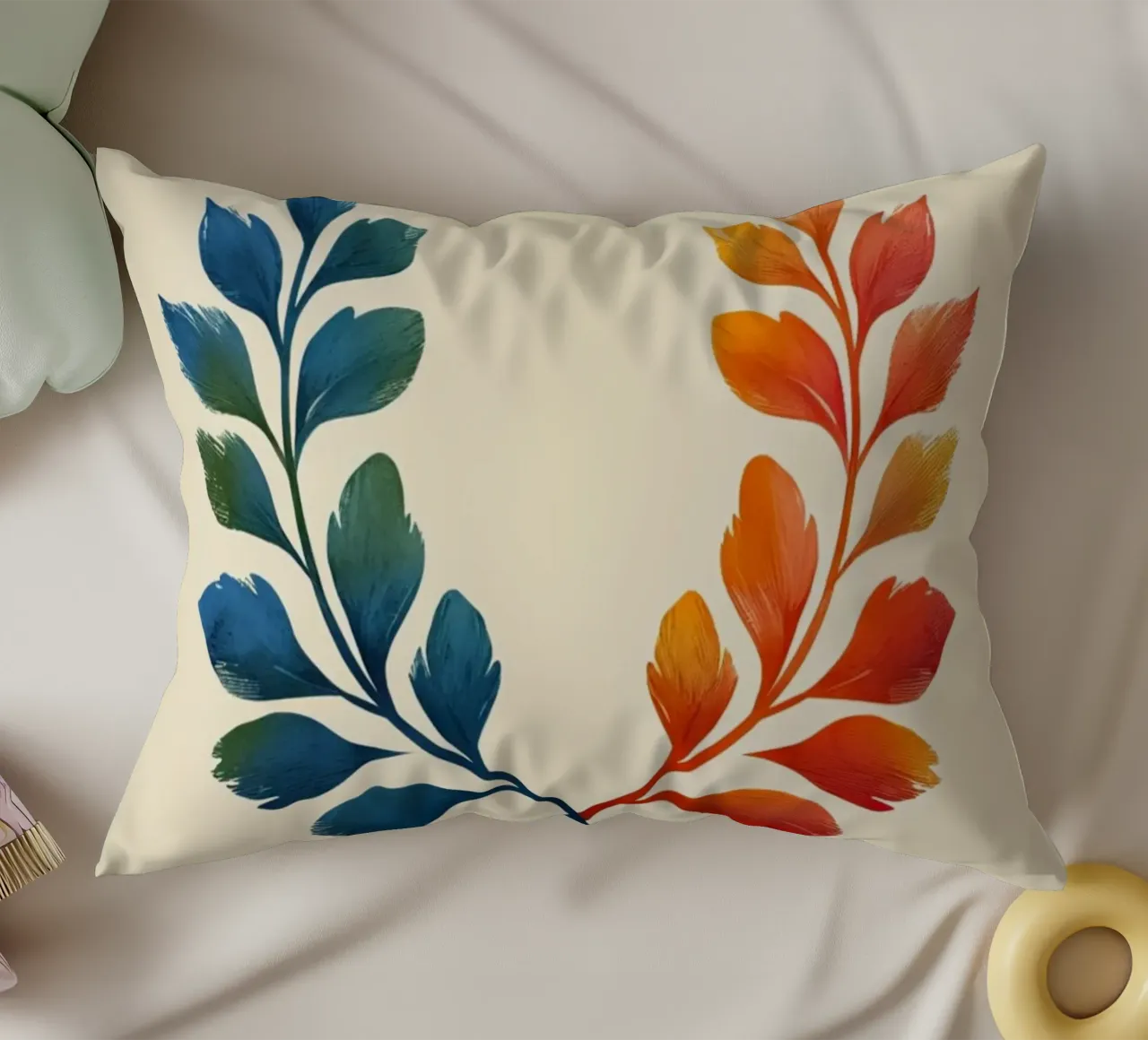 Gradient Laurel Wreath: A Symbol of Bipartisan Harmony and A decorative cushion by Artistic-shop