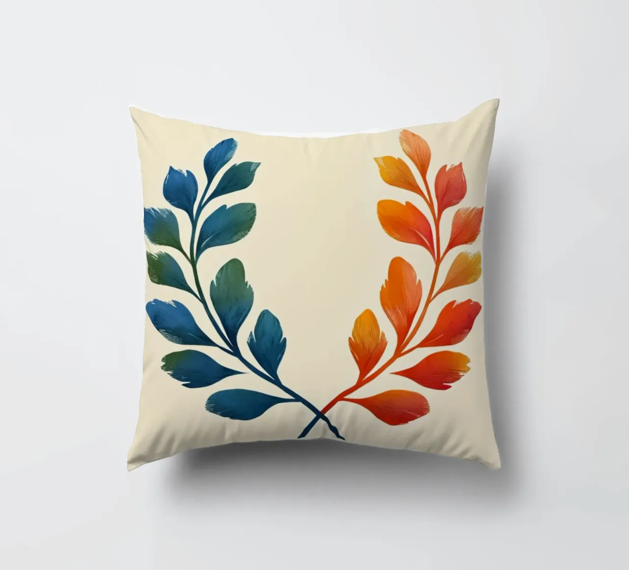 Gradient Laurel Wreath: A Symbol of Bipartisan Harmony and A decorative cushion by Artistic-shop