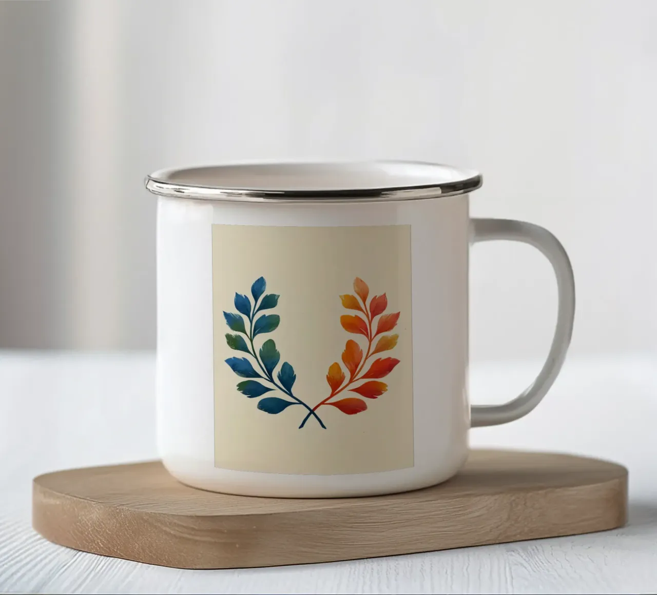 Gradient Laurel Wreath: A Symbol of Bipartisan Harmony and A enamel mug by Artistic-shop