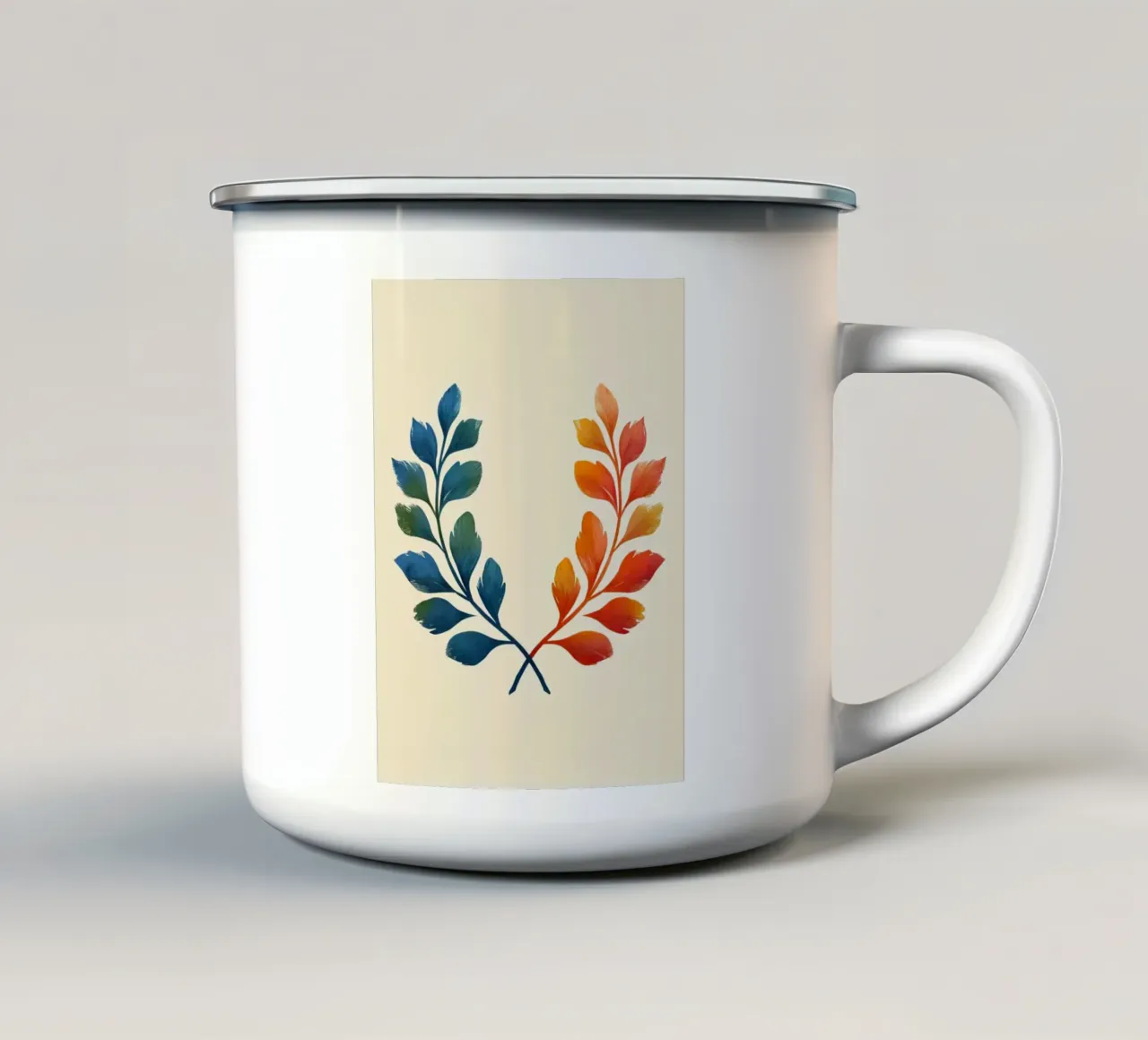 Gradient Laurel Wreath: A Symbol of Bipartisan Harmony and A enamel mug by Artistic-shop