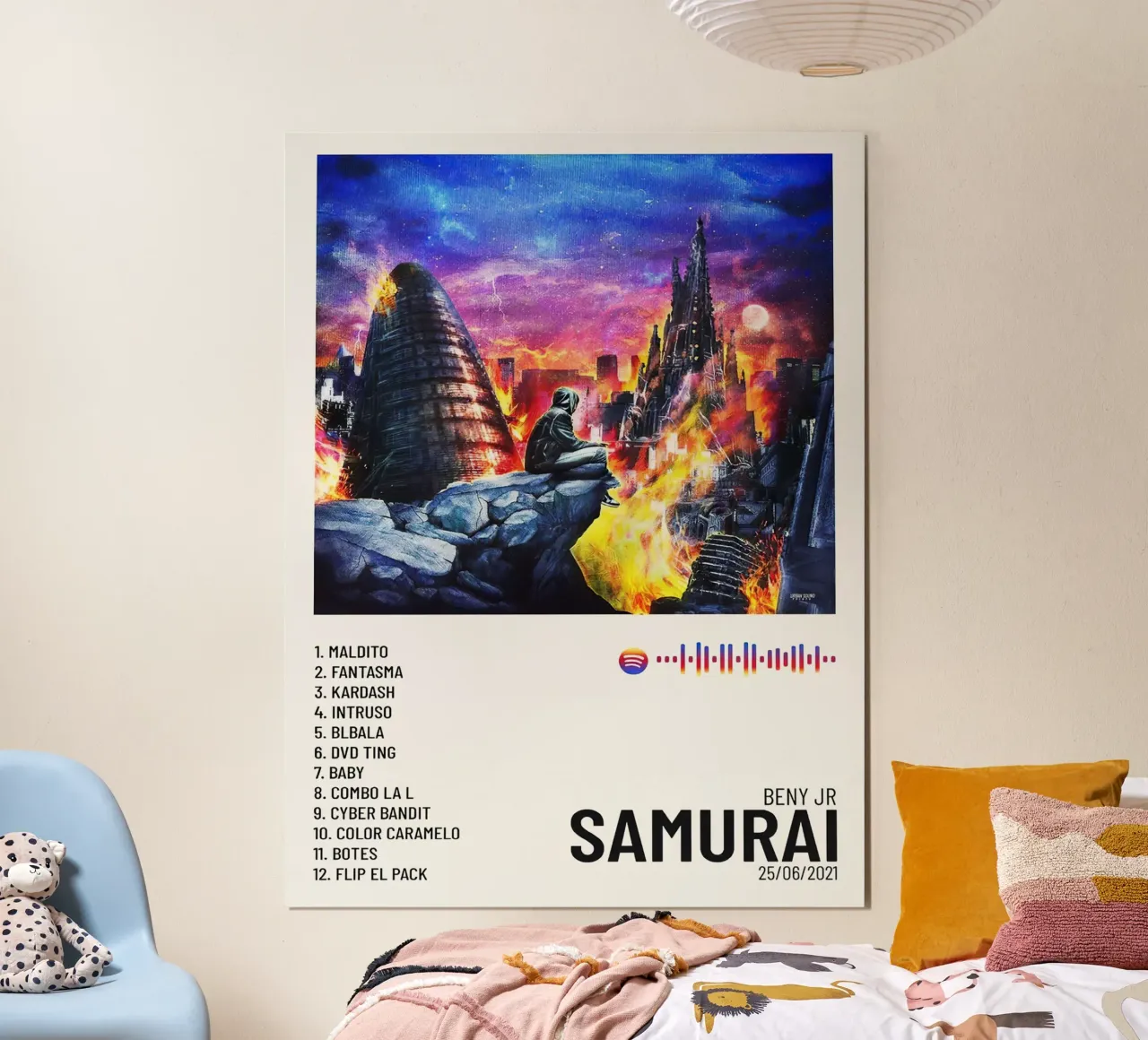 Beny Jr Samurai poster con telaio in plastica da Roronoa7