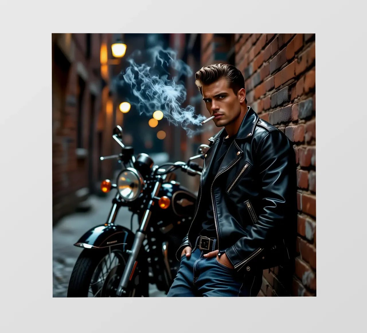 Greaser in posa cool alla James Dean pellicola backlit da Anita's Dream