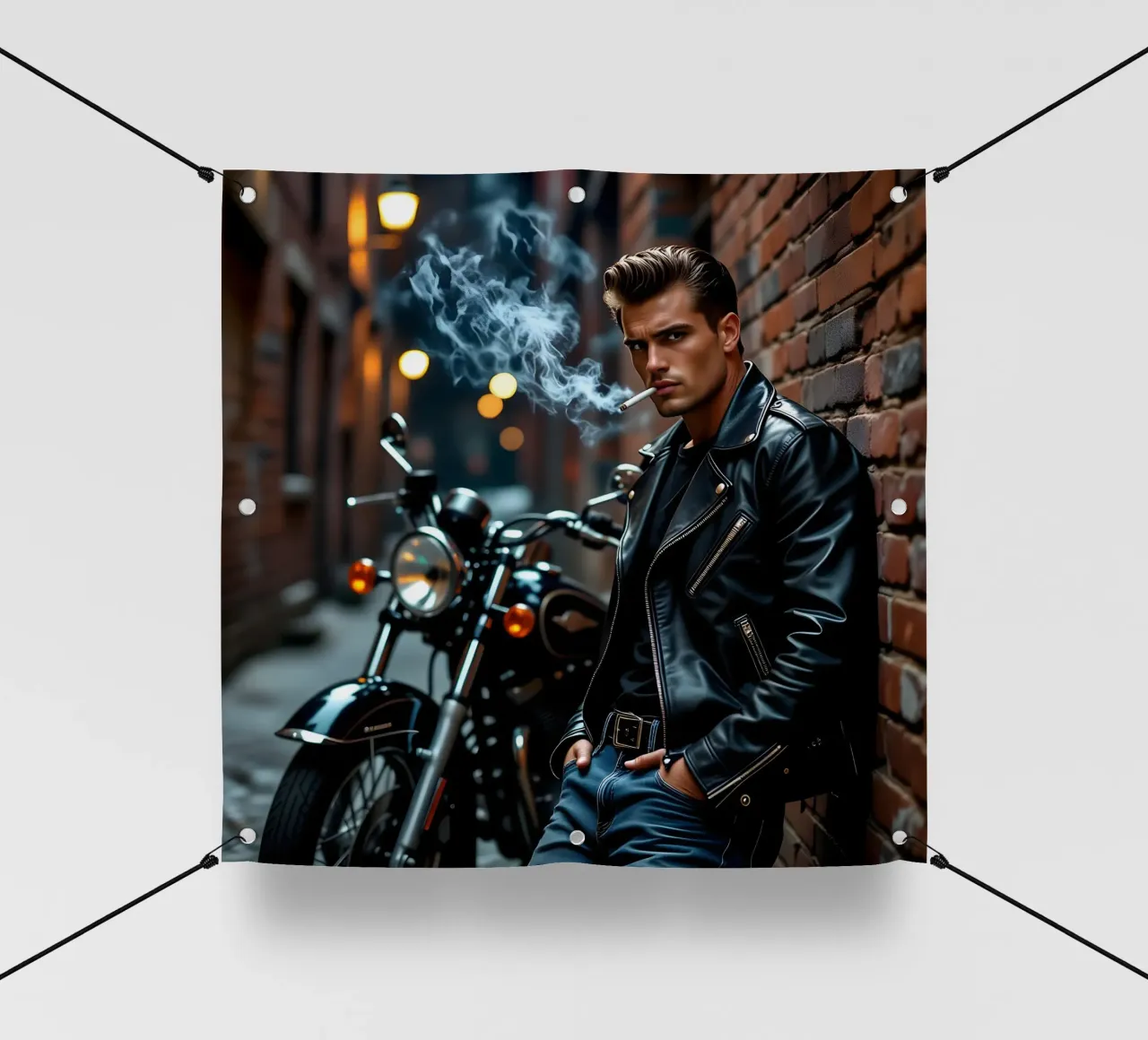 Greaser in posa cool alla James Dean telo in pvc da Anita's Dream