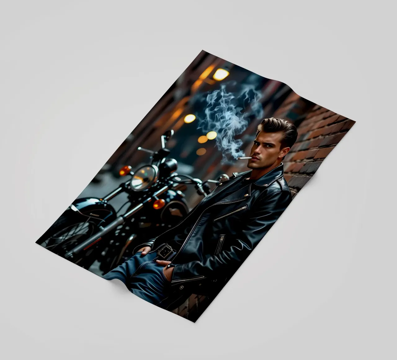Greaser in posa cool alla James Dean telo mare da Anita's Dream