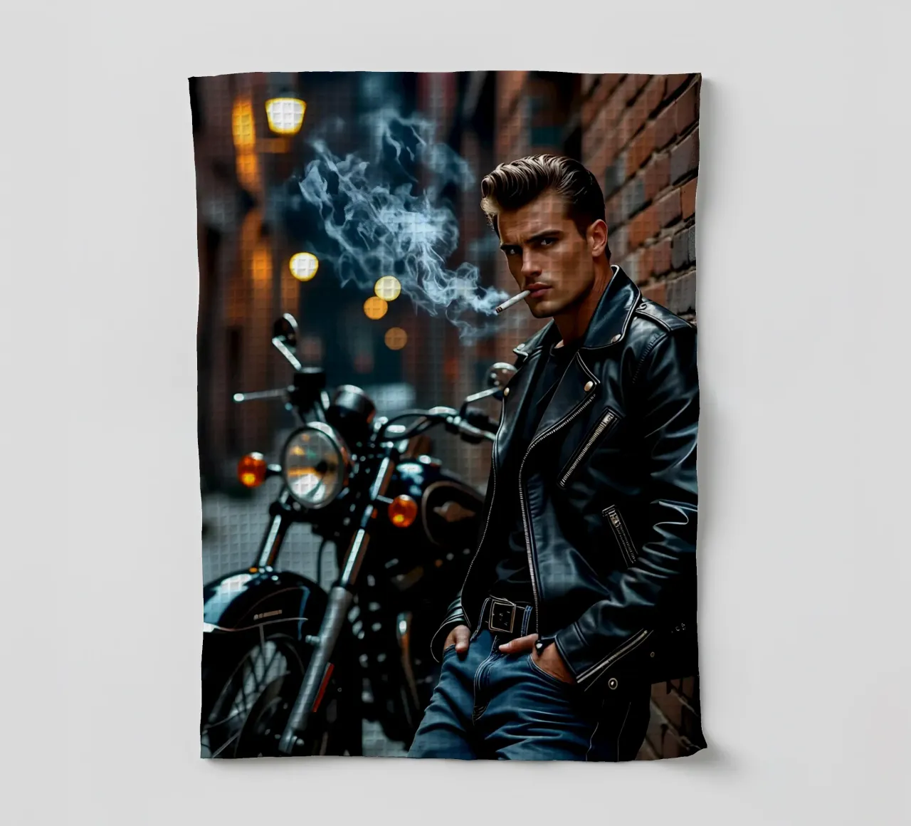 Greaser in posa cool alla James Dean canovaccio da cucina da Anita's Dream