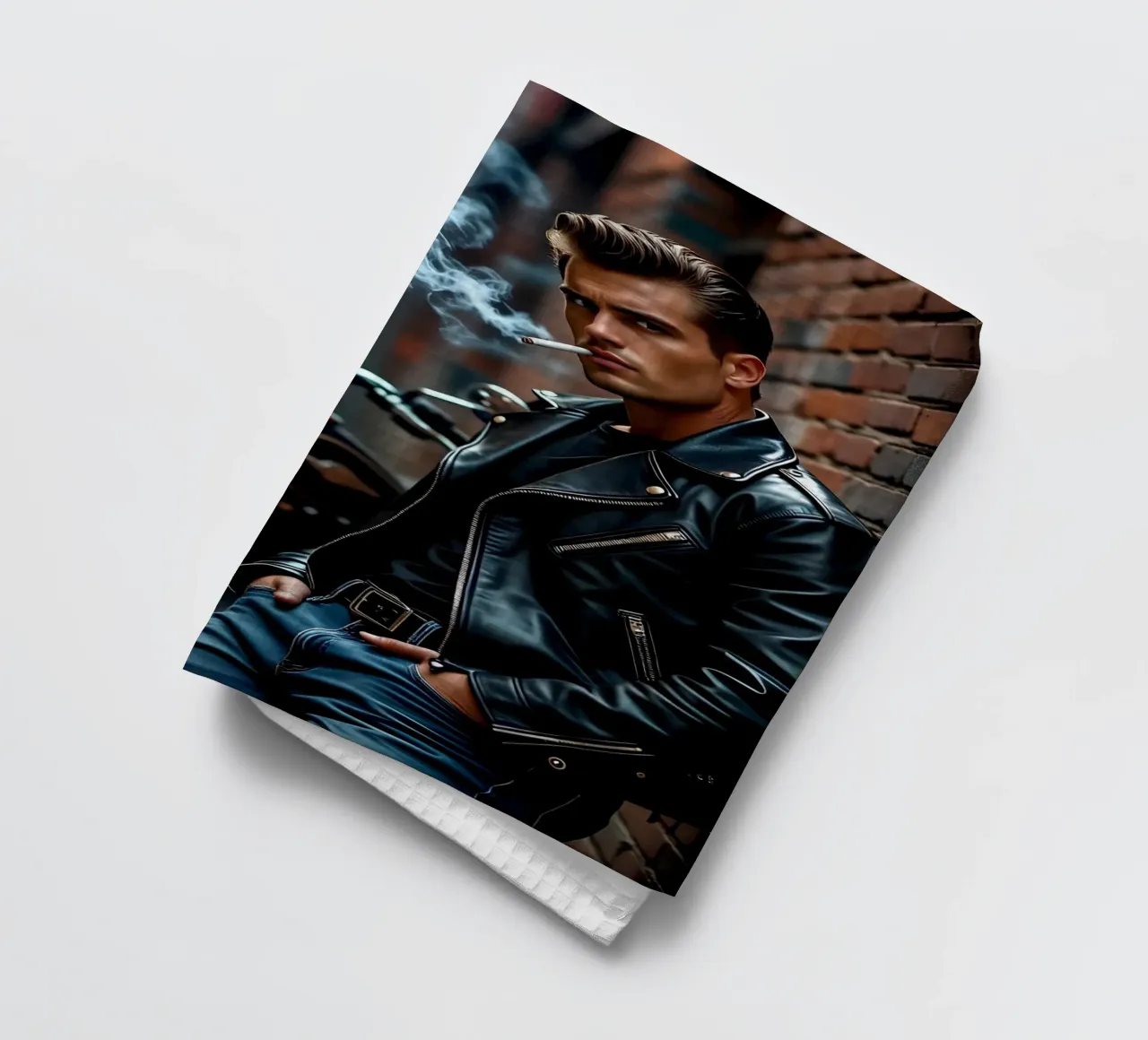 Greaser in posa cool alla James Dean canovaccio da cucina da Anita's Dream