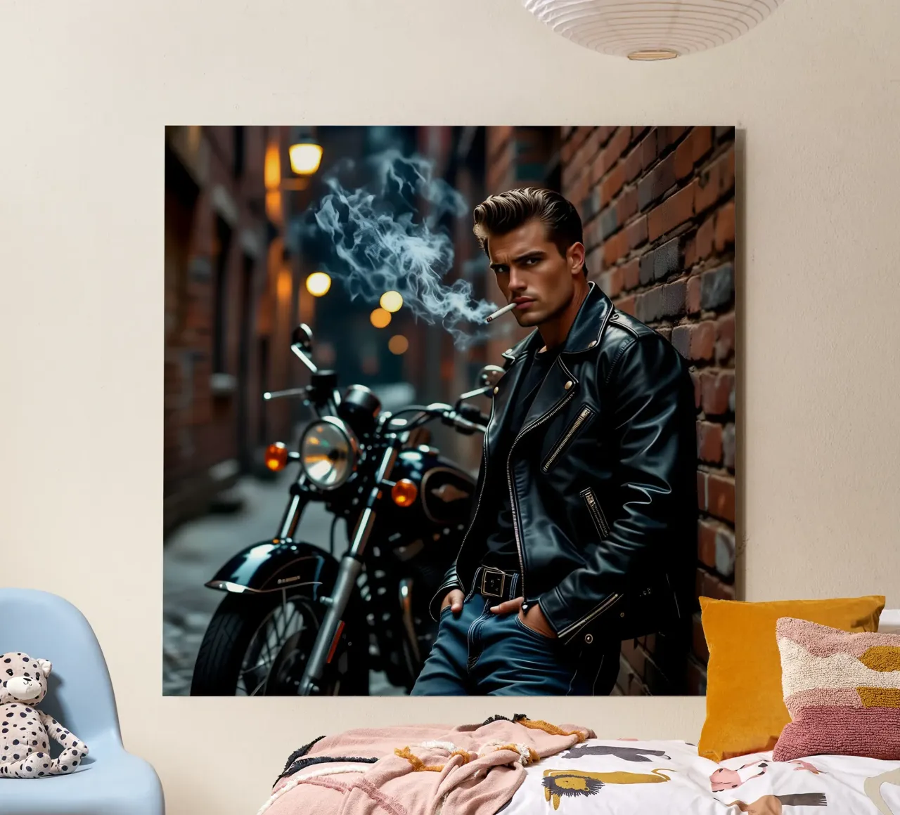 Greaser in posa cool alla James Dean alluminio dibond da Anita's Dream