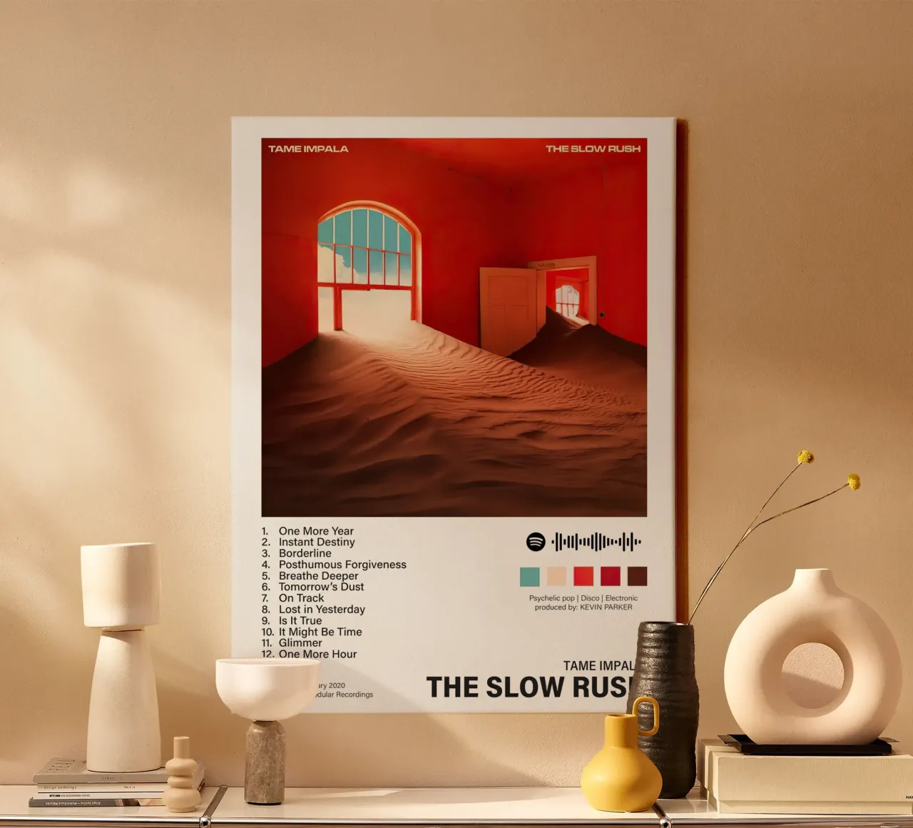 Tame Impala The Slow Rush tela con Cornice a cassetta da Roronoa7