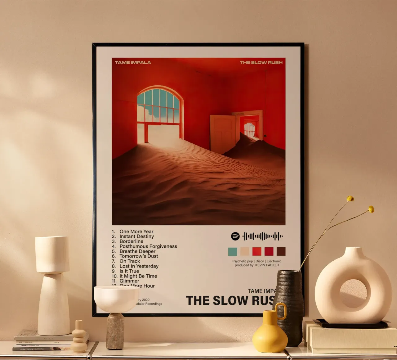 Tame Impala The Slow Rush poster con telaio in alluminio da Roronoa7