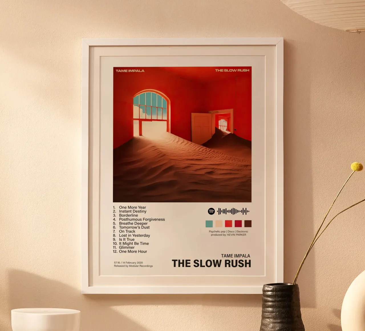 Tame Impala The Slow Rush poster con telaio in alluminio da Roronoa7