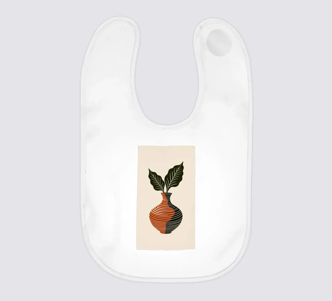 Linee ondulate minimaliste in terracotta e nero - V astratto moderno bavaglino da Artistic-shop